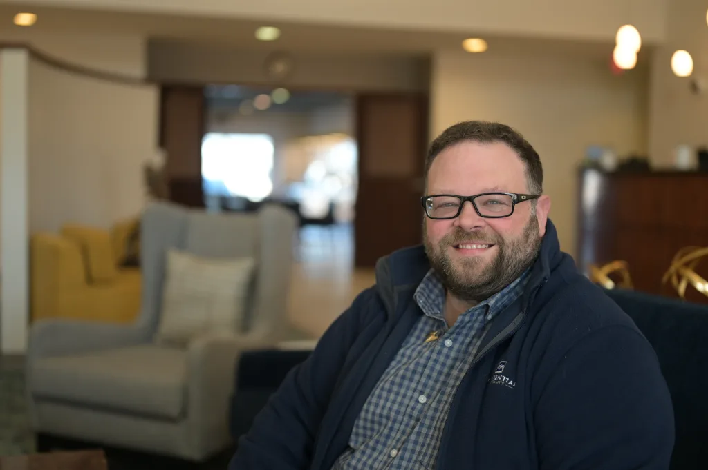 Clint Cox in lobby of Comfort Suites in Rapid City