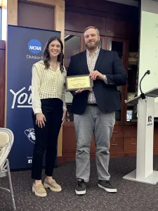 Maggie Sebert presents Joseph Noble with BH SDES Engineer of the Year Award 2023