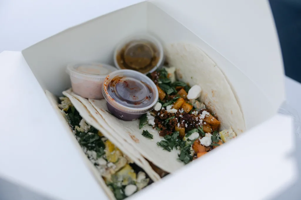 Breakfast tacos served by fika food truck in rapid city