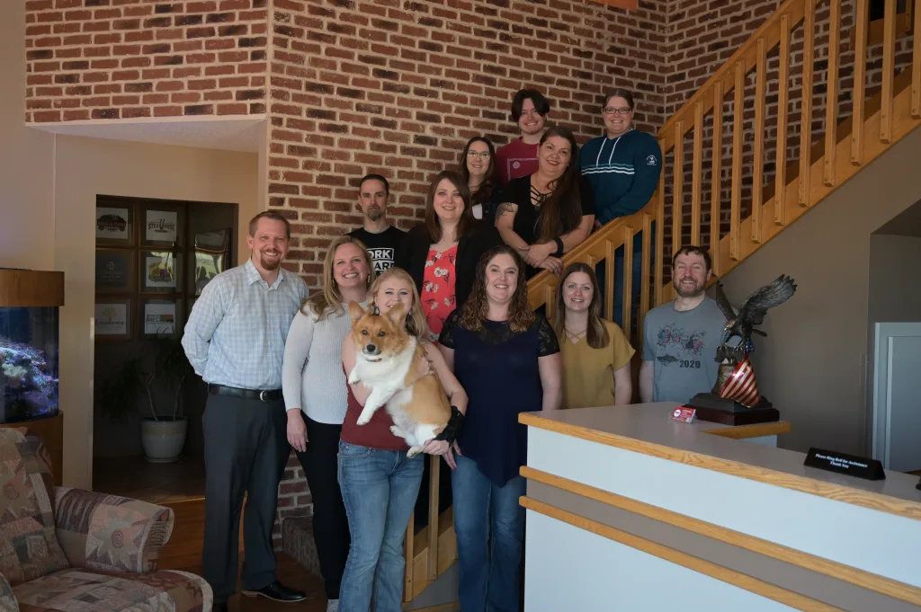 Group of people standing on stairs