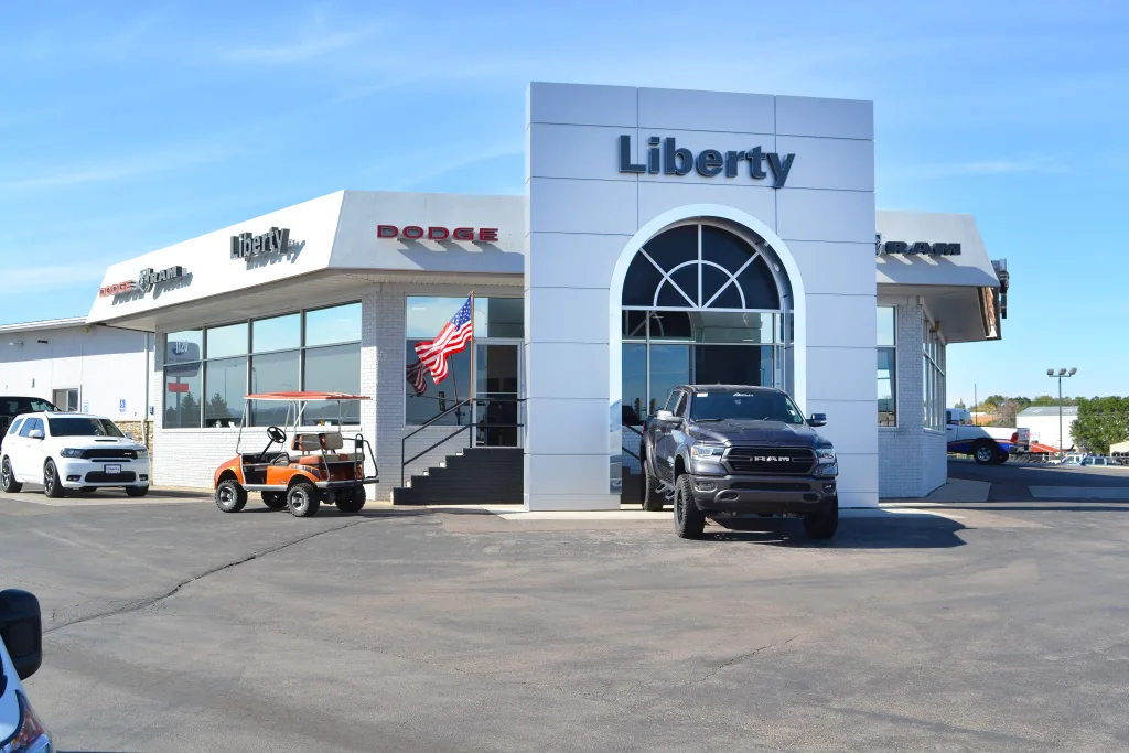 Exterior of Liberty Dodge Ram store